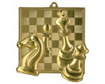 Šahovska medalja Gambit s motivom šahovskih figura 69x65mm_EliteSport