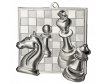 Šahovska medalja Gambit s motivom šahovskih figura 69x65mm_EliteSport