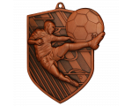 Nogometna medalja Striker s motivom igrača i lopte 78x67mm_EliteSport