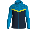 Jako Iconic jakna s kapuljačom – nebesko plava/tamno plava/neon žuta_EliteSport