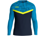 Jako Iconic sweat majica dugih rukava — nebesko plava/tamno plava/neon žuta_EliteSport