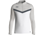 Jako Iconic ziptop majica dugih rukava – bijela/siva_EliteSport