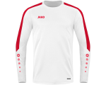 Jako Power majica dugih rukava — bijela/crvena_EliteSport