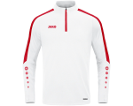 Jako Power ziptop majica dugih rukava –bijela/crvena_EliteSport
