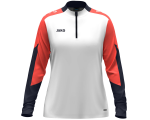 Jako Dynamic ziptop majica dugih rukava – bijela/koraljna/tamno plava_EliteSport