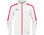 Jako Power jakna s kapuljačom – bijela/crvena_EliteSport