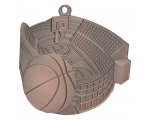 Košarkaška medalja Rimshot s motivom lopte i koša 60x54mm_EliteSport