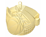 Košarkaška medalja Rimshot s motivom lopte i koša 60x54mm_EliteSport