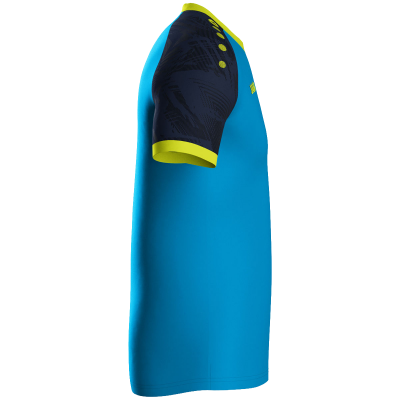 Jako Iconic dres kratkih rukava — nebesko plava/neon žuta_EliteSport