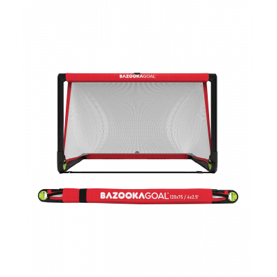 Bazookagoal Teleskopski Gol - 120 × 75 cm Crveno-bijeli - Funino Nogometni Mini Gol