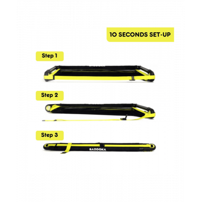 Bazookagoal Teleskopski Gol - 120 × 75 cm Crno-Žuti - Funino Nogometni Mini Gol