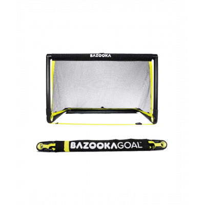 Bazookagoal Teleskopski Gol - 120 × 75 cm Crno-Žuti - Funino Nogometni Mini Gol