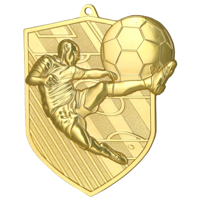 Nogometna medalja Striker s motivom igrača i lopte 78x67mm_EliteSport