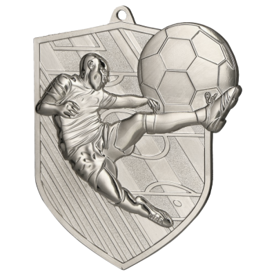 Nogometna medalja Striker s motivom igrača i lopte 78x67mm_EliteSport