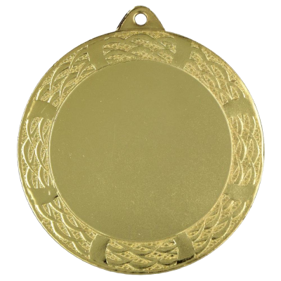 Metalna medalja Fronda s reljefnim lisnatim rubom 70mm_EliteSport