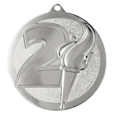 Metalna medalja Flamma s bakljom i oznakom plasmana 60mm_EliteSport