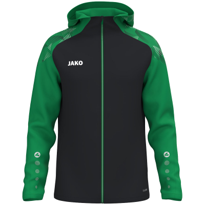Jako Sonic jakna s kapuljačom – crna/zelena_EliteSport