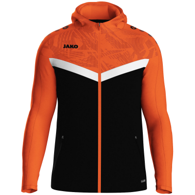 Jako Iconic jakna s kapuljačom – narančasta/crna_EliteSport