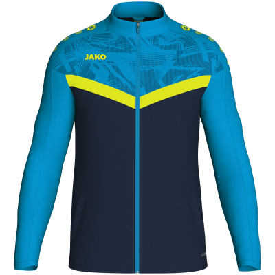 Jako iconic poliester jakna – nebesko plava/tamno plava/neon žuta_EliteSport