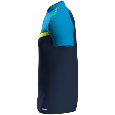 Jako Iconic polo majica kratkih rukava – nebesko plava/tamno plava/neon žuta_EliteSport