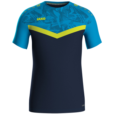 Jako Iconic poliester majica kratkih rukava — nebesko plava/tamno plava/neon žuta_EliteSport