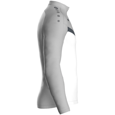 Jako Iconic ziptop majica dugih rukava – bijela/siva_EliteSport