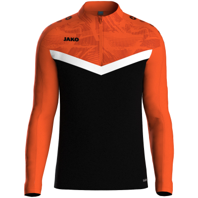 Jako Iconic ziptop majica dugih rukava – narančasta/crna_EliteSport