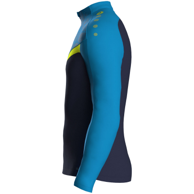 Jako Iconic ziptop majica dugih rukava – nebesko plava/tamno plava/neon žuta_EliteSport
