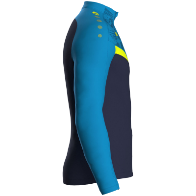 Jako Iconic ziptop majica dugih rukava – nebesko plava/tamno plava/neon žuta_EliteSport