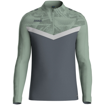 Jako Iconic ziptop majica dugih rukava – sivo zelena/siva_EliteSport