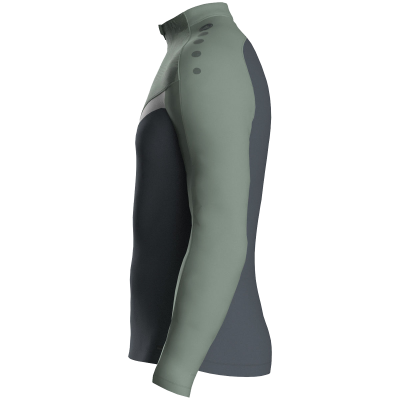 Jako Iconic ziptop majica dugih rukava – sivo zelena/siva_EliteSport