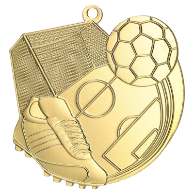 Nogometna medalja Kickoff s motivom kopačke i lopte 65x65mm_EliteSport