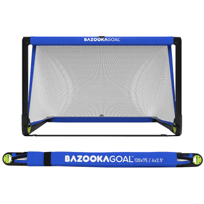 Bazookagoal Teleskopski Gol - 120 × 75 cm Plavo bijeli - Funino Nogometni Mini Gol