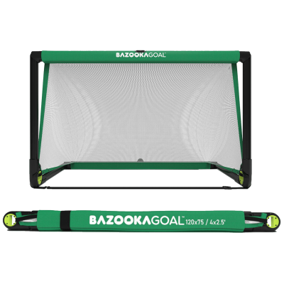 Bazookagoal Teleskopski Gol - 120 × 75 cm Zeleno-bijeli - Funino Nogometni Mini Gol