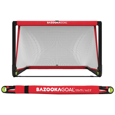 Bazookagoal Teleskopski Gol - 120 × 75 cm Crveno-bijeli - Funino Nogometni Mini Gol