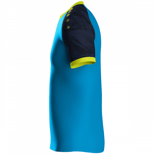 Jako Iconic dres kratkih rukava — nebesko plava/neon žuta_EliteSport