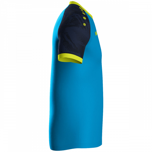 Jako Iconic dres kratkih rukava — nebesko plava/neon žuta_EliteSport