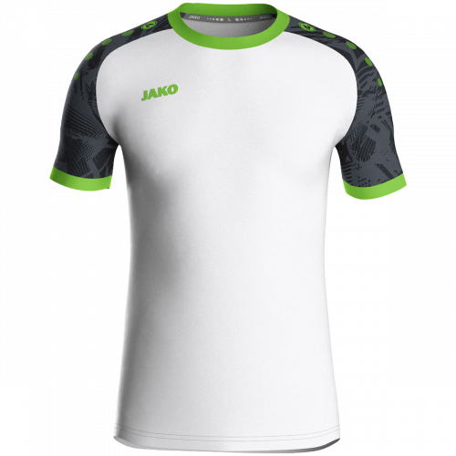 Jako Iconic dres kratkih rukava — bijela/crna/neon zelena_EliteSport