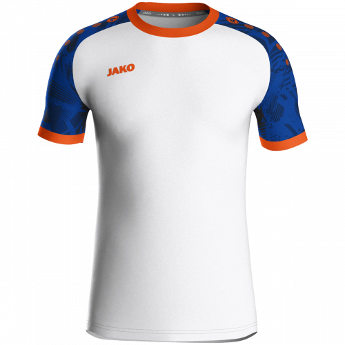 Jako Iconic dres kratkih rukava — bijela/plava/narančasta_EliteSport