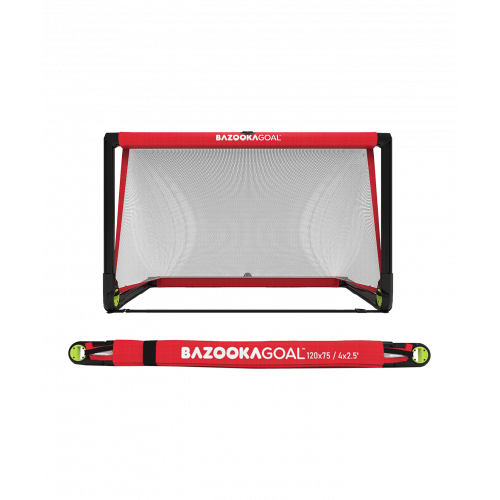 Bazookagoal Teleskopski Gol - 120 × 75 cm Crveno-bijeli - Funino Nogometni Mini Gol