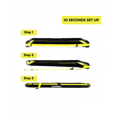 Bazookagoal Teleskopski Gol - 120 × 75 cm Crno-Žuti - Funino Nogometni Mini Gol