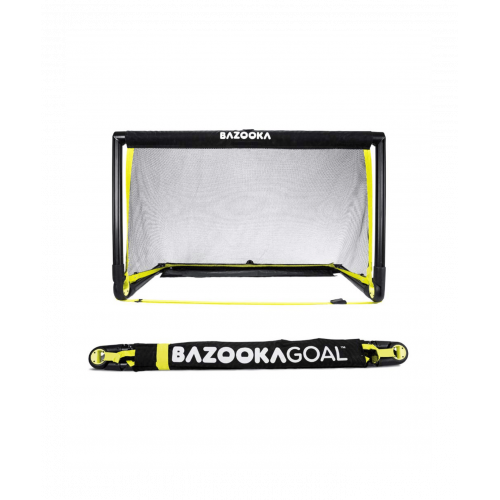 Bazookagoal Teleskopski Gol - 120 × 75 cm Crno-Žuti - Funino Nogometni Mini Gol