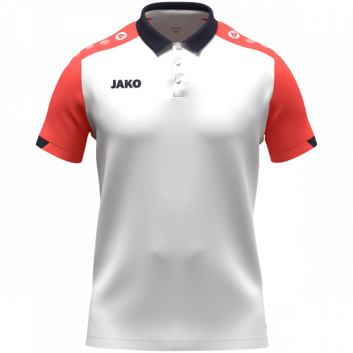 Jako Dynamic polo majica kratkih rukava – bijela/koraljna/tamno plava_EliteSport
