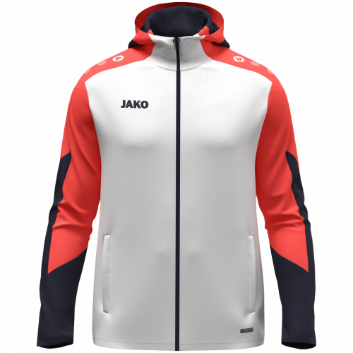 Jako Dynamic jakna s kapuljačom – bijela/koraljna/tamno plava_EliteSport