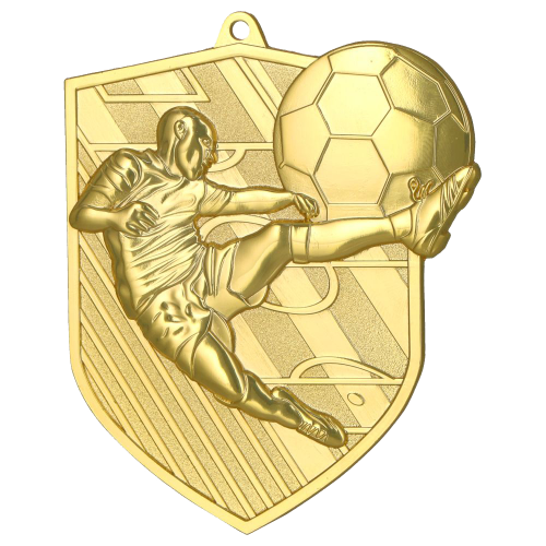 Nogometna medalja Striker s motivom igrača i lopte 78x67mm_EliteSport