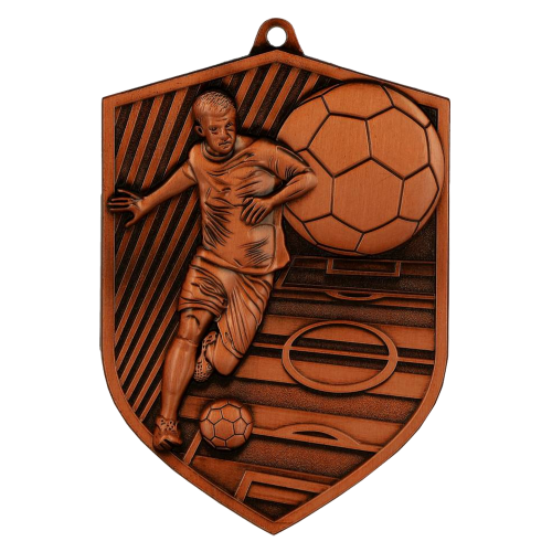 Nogometna medalja Scorer s motivom igrača i lopte 80x56mm_EliteSport