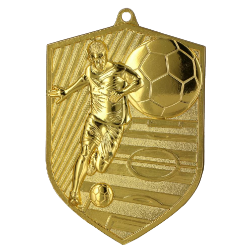 Nogometna medalja Scorer s motivom igrača i lopte 80x56mm_EliteSport