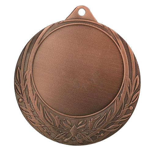 Metalna medalja Edera s reljefnim lisnatim vijencem 70mm_EliteSport