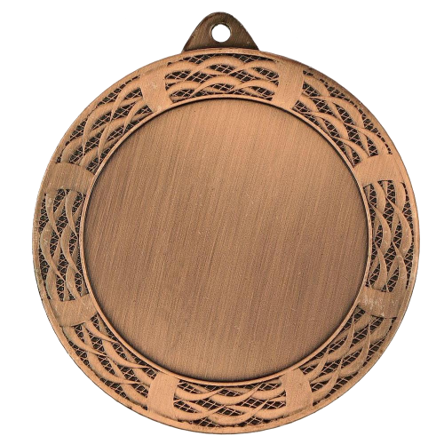 Metalna medalja Fronda s reljefnim lisnatim rubom 70mm_EliteSport