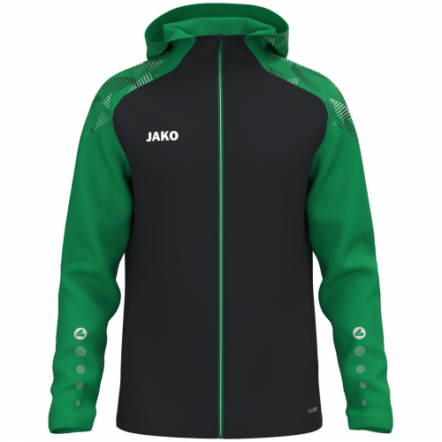 Jako Sonic jakna s kapuljačom – crna/zelena_EliteSport